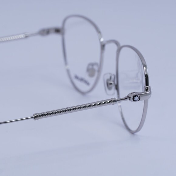 Montblanc MB0111O 001 Eyeglasses Silver 49mm Geometric Frame - Picture 10 of 11